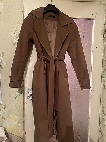 Пальто: Женское пальто-халат с поясом На зиму теплая размер 46 кашемир - — 4