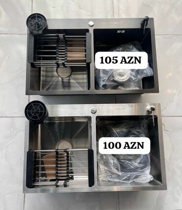 Unitazlar: Mətbəx üçün ikiqat paslanmayan poladdan lavabo setləri.topdan satış