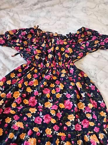 ucuz bijuteriyalar: Çiçək naxışlı yay donu - Model: Çiyinləri açıq/off-shoulder stilində — 4