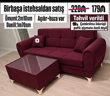pufik stol: Açılıb-yığılan divan, bazalı model. Birbaşa istehsaldan satışdır — 4