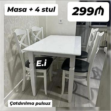yeni stol: Yeni, Dördbucaq masa, 4 stul — 1