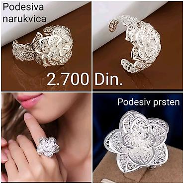 pandora na: Elegantni posrebreni set sa žigom S925. sa motivom cveta od hirurskog — 2