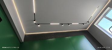 Трековые светильники и споты: Линейная магнитная трековая система освещения - Черный встраиваемый — 9