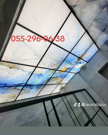07 sekilleri profil ucun: LED işıqlı dekorativ tavan panel sistemi - Şüşə/akril panellərdən