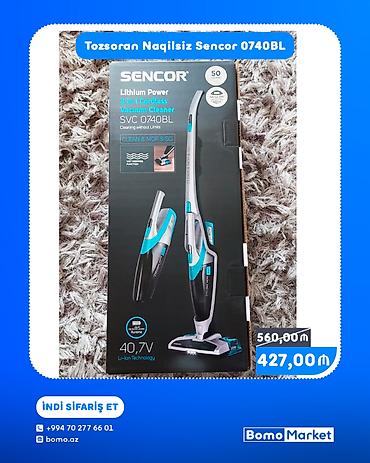 Tozsoran Naqilsiz Sencor SVC 0740BL - 3‑ü 1‑də naqilsiz tozsoran