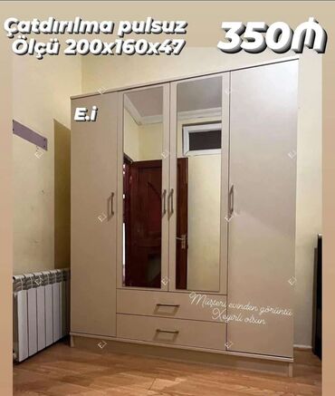Dolablar: Yeni, Açılan, 4 qapılı Düz dolab