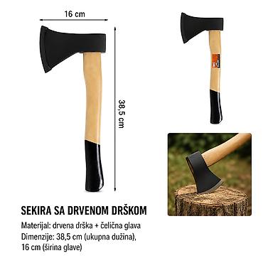 KMT Drvena drška 9367666-A Ručno kovana glava sekire sa drvenom