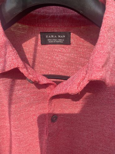 ağ kişi krossovkaları: Рубашка Zara, L (EU 40), цвет - Розовый