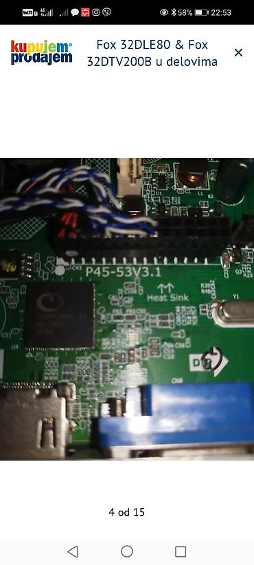 Aksesoari za TV i video: Fox 32DLE80 i Fox 32DTV200B – delovi za TV Dostupne komponente: - — 5