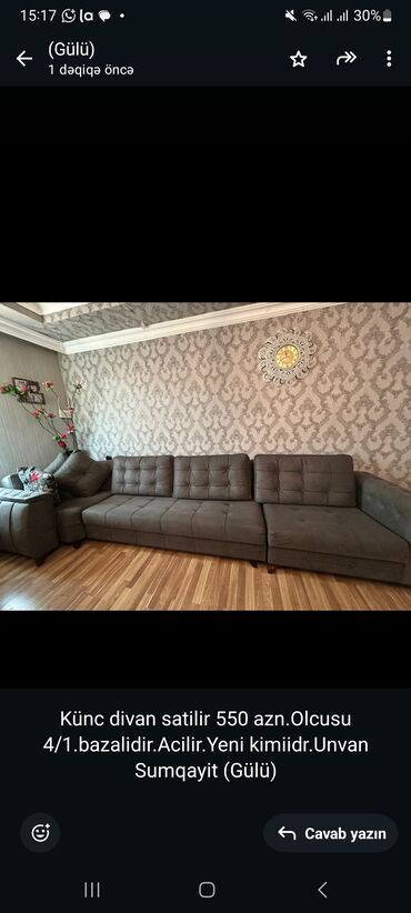 Mətbəx mebeli: Künc divan