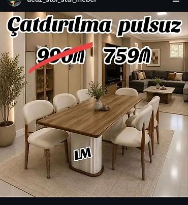 kompyuter stollari: 1.Yemək otağı üçün müasir masa və 6 ədəd stul dəsti. Xüsusiyyətlər: - — 1