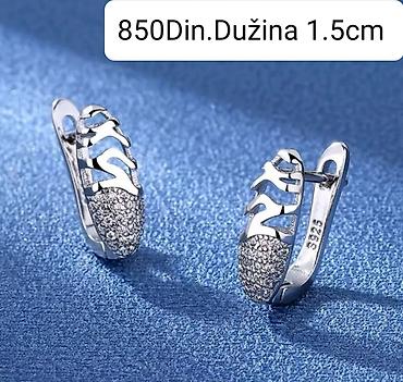 Posrebrene minđuše od hirurskog čelika sa žigom S925, sa cirkonima