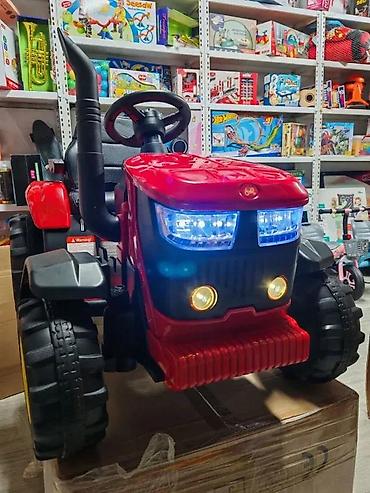 Traktori: Dečji traktor na akumulator sa prikolicom – crveno/žuti - Električni — 6