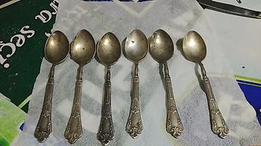 Ложки: Antik çay qaşıqları dəsti – 6 ədəd - Material: melxior (nişan: МНЦ — 3