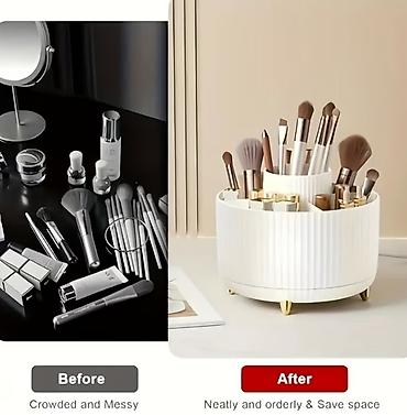plas cadir: 360° fırlanan kosmetik təşkilatçı - Tətbiq sahəsi: makiyaj fırçaları — 3