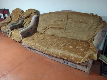 Мебель: Б/у, Диван, 2 кресла, С подъемным механизмом, Раскладной