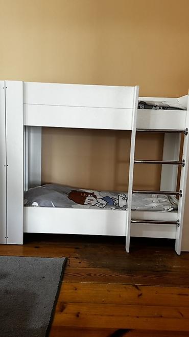 Uşaq mebeli: Ağ rəngli iki mərtəbəli uşaq çarpayısı (bunk bed) - Material: ağ — 3