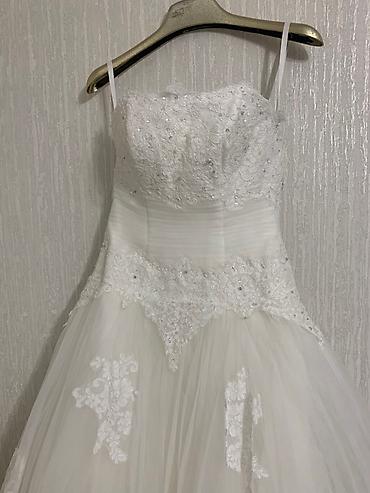 Свадебные платья: Свадебное платье, 2XL, Рукава прозрачные, С шубкой, Трансформер, Шифон, А-силуэт, Кружево, Стразы, Пайетки, Б/у — 4