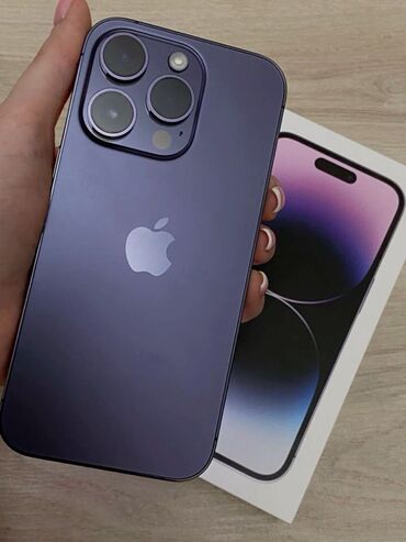 Apple iPhone: IPhone 14 Pro, Б/у, 256 ГБ, Deep Purple, Защитное стекло, Чехол, 81 %