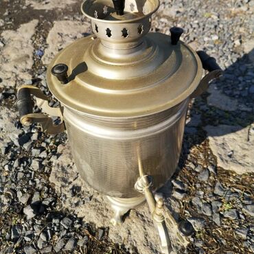 Samovarlar: Klassik kömür/odunla işləyən samovar - Material: metal korpus — 7