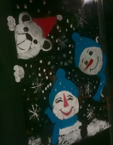 Bayram bəzəkləri: Yeni il vitraj rəsmləri – pəncərə və vitrin bəzəyi - Xidmət: Şüşə — 9