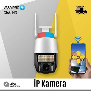 sd kart: Smart IP kamera "C166-HD PTZ" ▶️Məhsulun adı : 360 Wifi Xarici Kamera