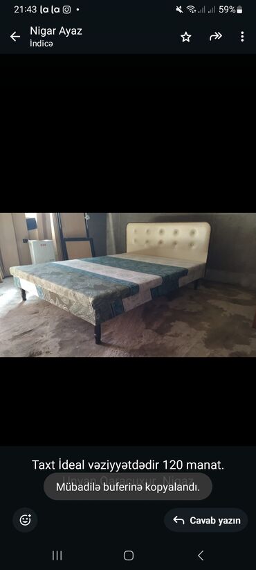 nigaz mebel: Taxt İdeal vəziyyətdədir 120 manat. Unvan Qaracuxur Nigaz