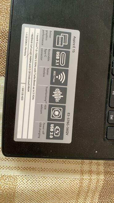 зарядник для ноутбука самсунг: Ноутбук, Acer, 4 ГБ ОЗУ, Intel Core i5, 15.6 ", Б/у, Для несложных задач, память HDD
