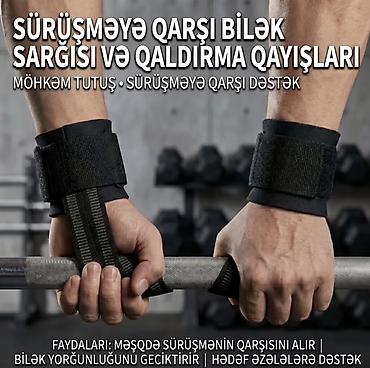 idman aletler: Sürüşməyə qarşı bilək sarğısı və qaldırma qayışları - Güclü tutuş — 1