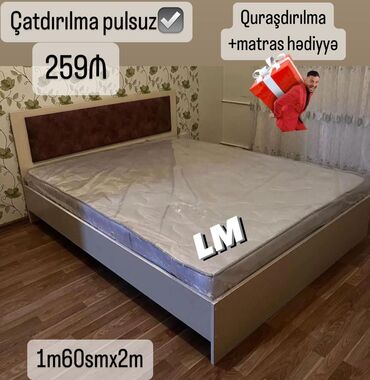 Yataq otağı dəstləri: Yeni, İkinəfərlik çarpayı, Matras ilə