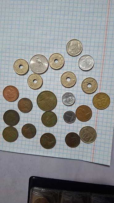 Монеты: Набор старых иностранных монет + крупная медная/бронзовая монета с — 12