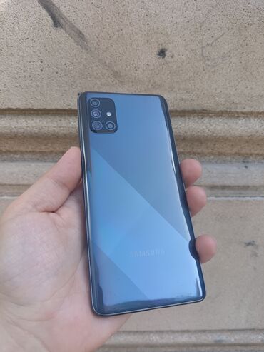 Samsung: Samsung Galaxy A71, 128 GB, rəng - Göy, Zəmanət, Barmaq izi, İki sim kartlı