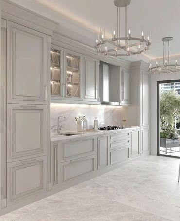 Sifarişlə mətbəx mebeli: Sifarişlə mətbəx dəsti, Özü çəkən petlələr, MDF, Kredit yoxdur — 1