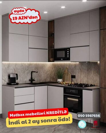 Sifarişlə mətbəx mebeli: Sifarişlə mətbəx dəsti, Özü çəkən petlələr, Sadə laminat, Kredit var, Pulsuz çatdırılma -da lalafo.az — 8 Sifarişlə mətbəx mebeli: Sifarişlə mətbəx dəsti, Özü çəkən petlələr, Sadə laminat, Kredit var, Pulsuz çatdırılma — 8