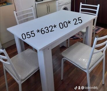 Bağ, çöl masa və oturacaq dəstləri: Yeni, Kvadrat masa, 4 stul, Açılmayan, Azərbaycan — 7