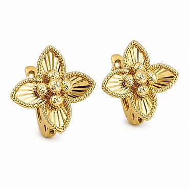 Серьги из желтого золота 585 Артикул: 37766 Категория: серьги