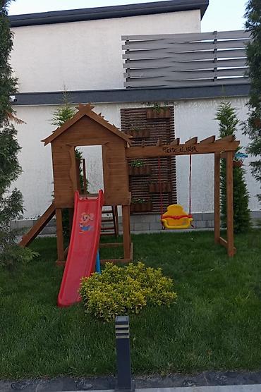 ideal mebel: Həyətyanı sahələr üçün taxta uşaq oyun kompleksi - Material: təbii — 4