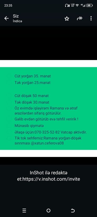 Sifarişlə əl işləri: Sifarişlə əl işləri
