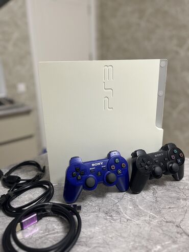 PS3 (Sony PlayStation 3): Playstation slim model ideal vəziyyətdə. Ağ rəng super işliyir heç bir — 1