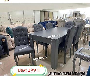 termo xalca: Qonaq otağı üçün, Yeni, Açılmayan, Dördbucaq masa, 6 stul — 7
