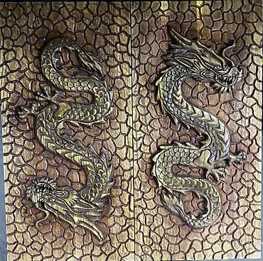 Нарды: Нарды ШАХМАТЫ на заказ ручной работы из дерева, украшенные резьбой — 2