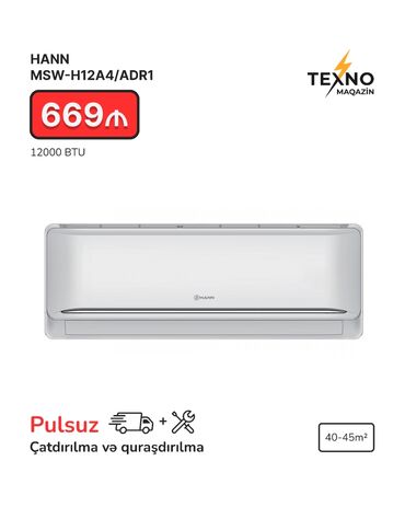 gence kondisioner ustasi: Kondisioner Yeni, 40-45 kv. m, Split sistem, Kredit yoxdur, Pulsuz quraşdırılma