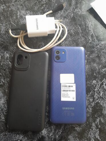 xiaomi mi11 t: Samsung Galaxy A03, 32 GB, rəng - Göy, Sensor, İki sim kartlı