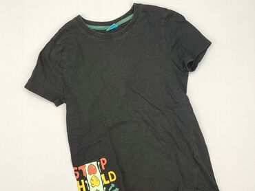 czarne klapki na korkowej podeszwie: T-shirt, Little kids, 9 years, 128-134 cm, condition - Good