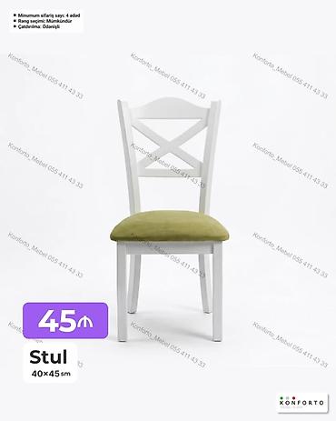 венский стул цена: Stul – 40×45 sm - Klassik “X” formalı arxa dayaqlı, ağ rəngli karkas — 1