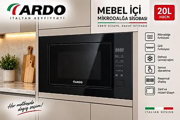 sazz modem satilir 2017: ARDO mebel içi mikrodalğa sobası – 20L - İtalyan dizaynı, tam qara — 4