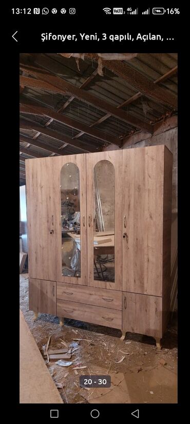 Dolablar: Yeni, 3 qapılı Düz dolab, Dolab-asılqan -da lalafo.az — 18 Dolablar: Yeni, 3 qapılı Düz dolab, Dolab-asılqan — 18