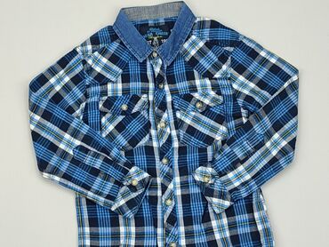 minouu koszula: Koszula 4-5 lat, stan - Dobry, wzór - Kratka, kolor - Niebieski