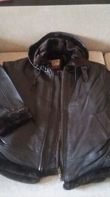 куртка кожанный мужской: Куртка M (EU 38), L (EU 40), XL (EU 42), цвет - Коричневый