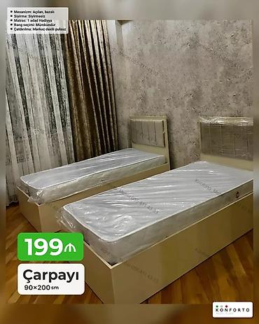 gonag otagi: Çarpayı – 90×200 sm - Mexanizm: açılan, bazalı (alt hissə saxlama — 1